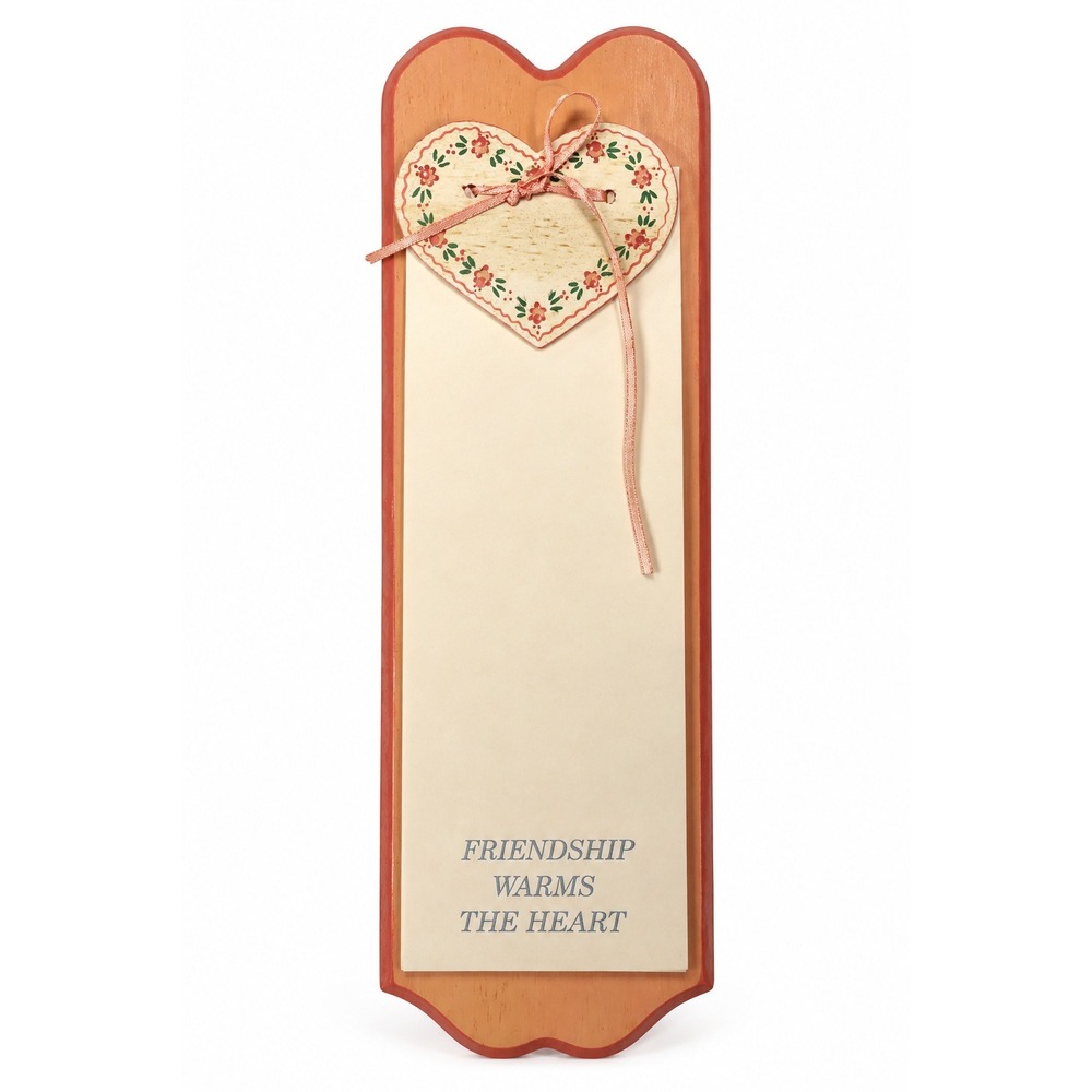 Vintage Cottagecore Floral Heart Notepad Memo Pad Wooden Wall Hanging One Size